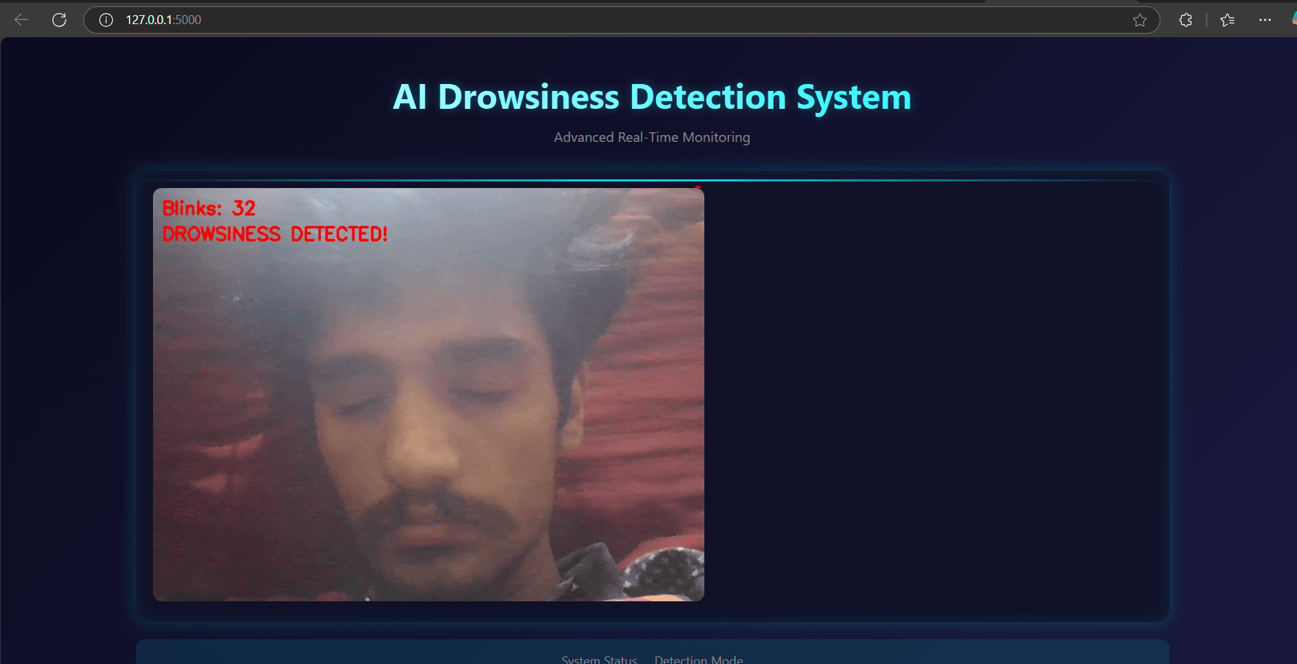 Real Time Drowsiness detection System